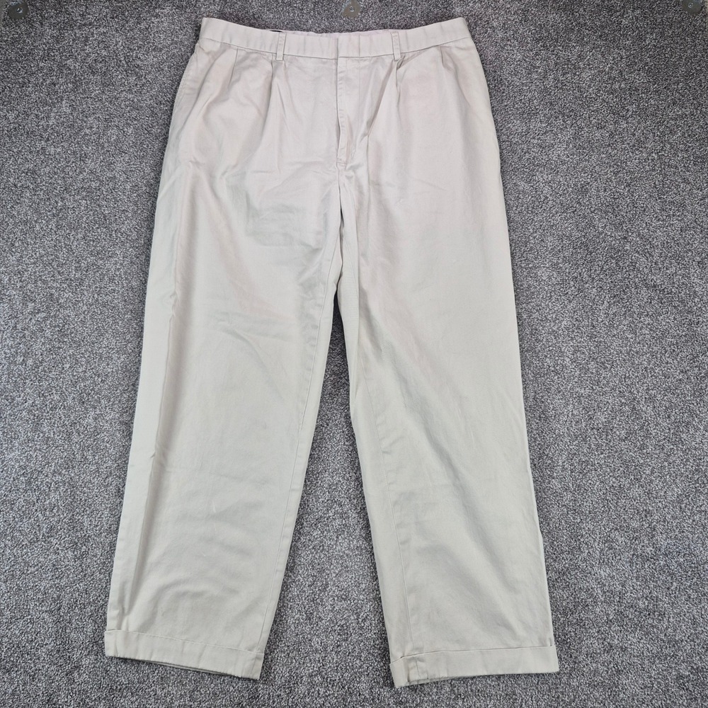 Polo Ralph Lauren Pleated Chino Pants Mens 38x32 (35x28) Biege Pleated Cuffed